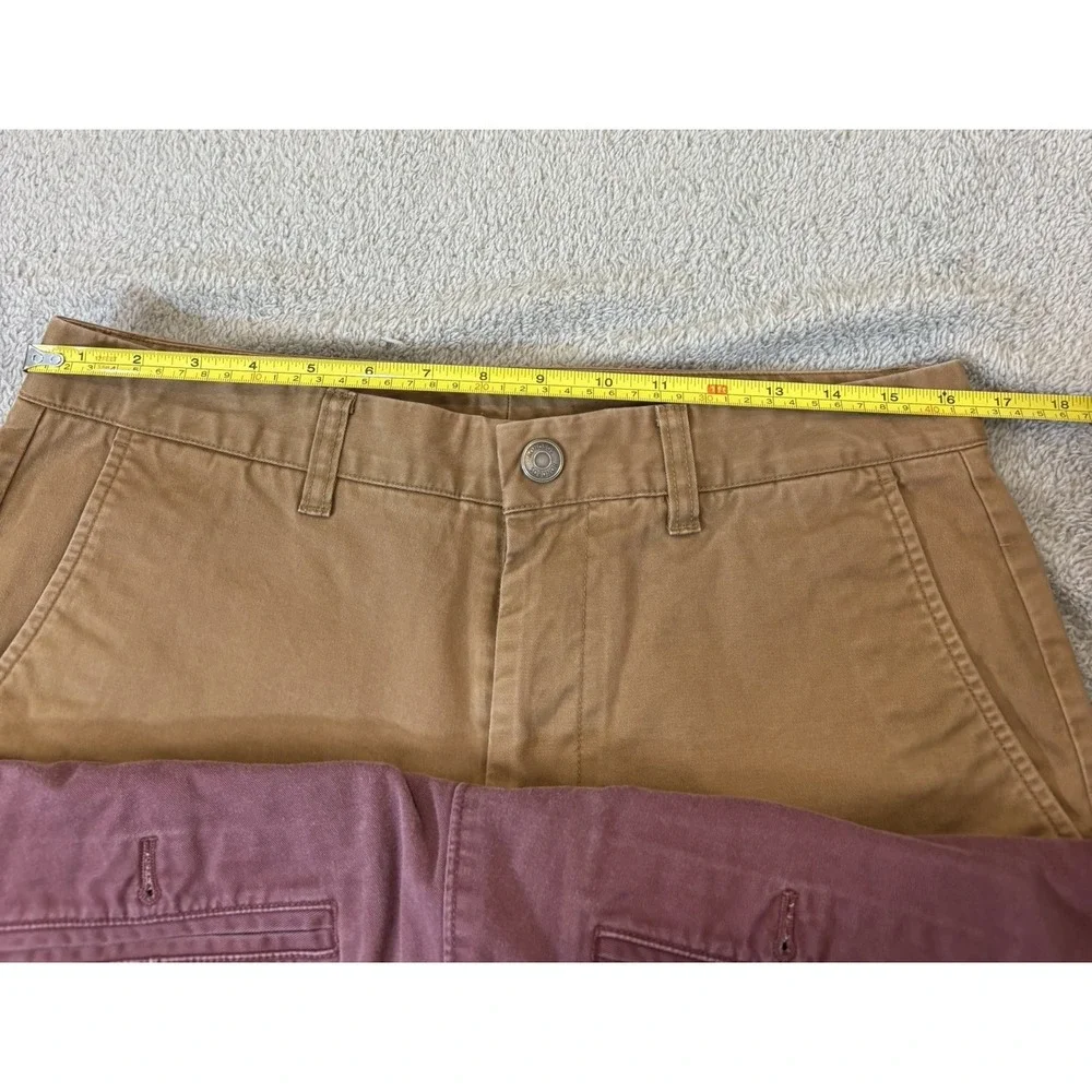 Bonobos Mens 32 (34) Washed Chino Shorts Lot 2 Pair Tan Burgundy Stretch 8
